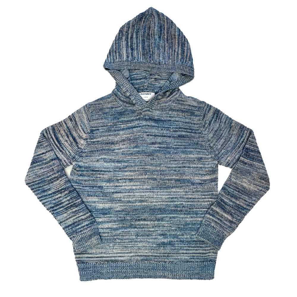 Old Navy Hooded Sweater, multi-blue and white, size L (10-12)